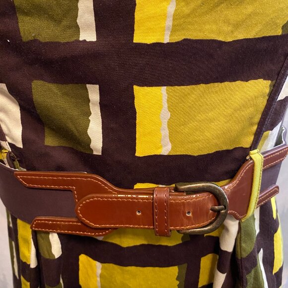 Vintage Yellow and Brown Halter Dress - Picture 4 of 10